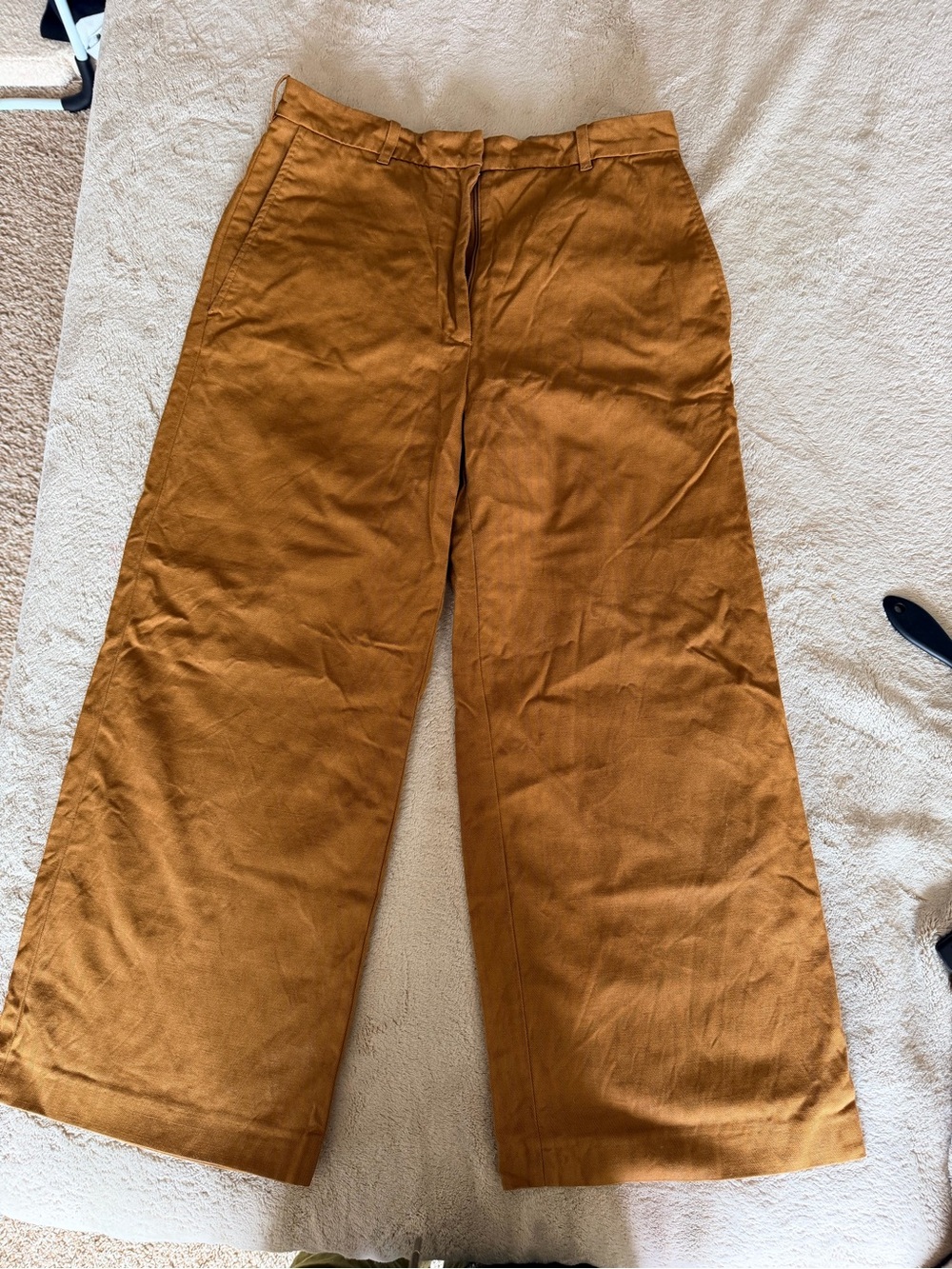 Kenzo Wide-Leg High-Rise Pants in Camel Brown